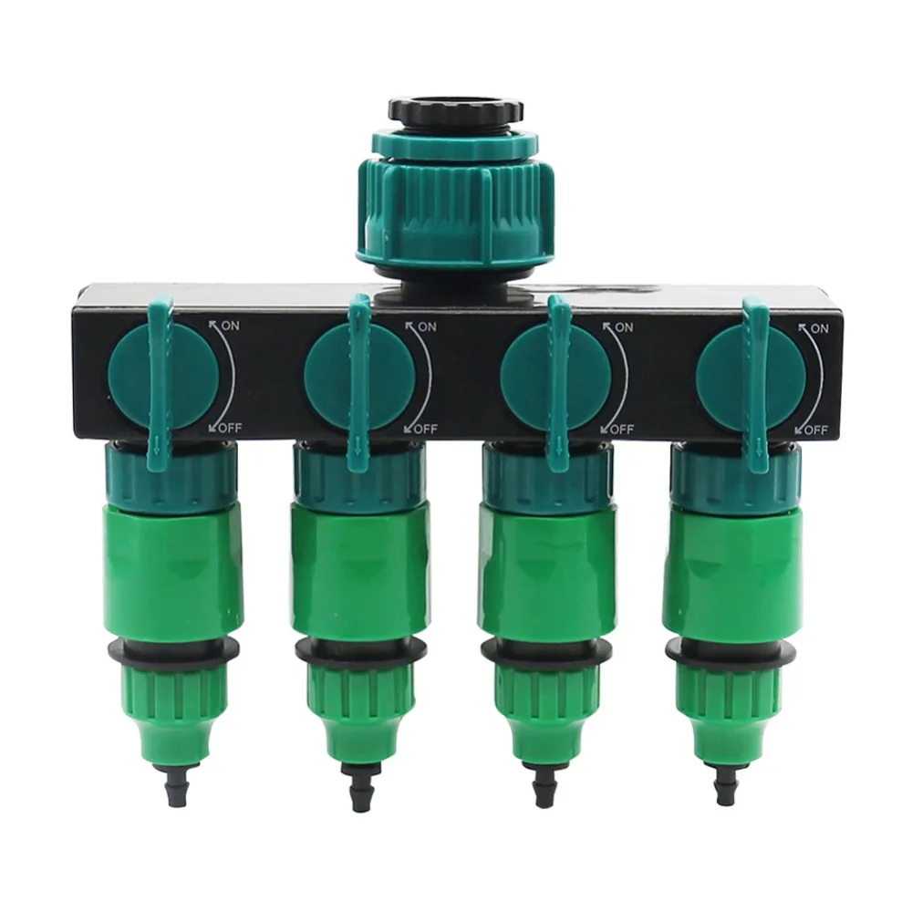 Garden Irrigation 4-way Tap Hose Splitter Garden Drip 4/7 or 8/11 Hose Fittings Pipe Connector Irrigation Set 1 Set