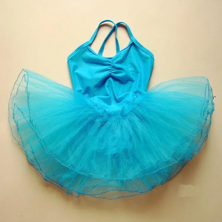 Vestido de ballet para meninas, roupa de dança infantil para meninas, trajes de balé com malha para dança, 6 cores