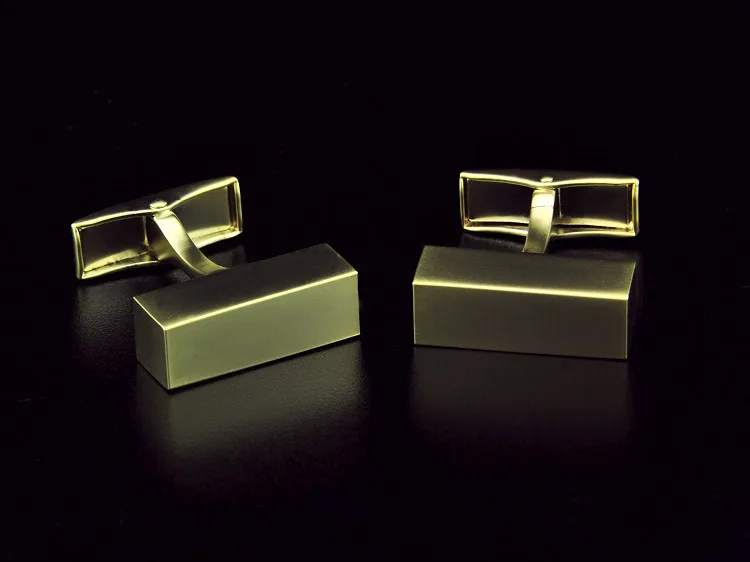 SPARTA gold Electroplated + high quality metal  frosted cuboid cufflinks + free shipping !!! High quality metal cufflinks F