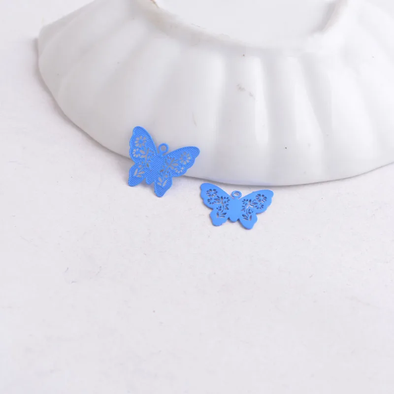100 Stück AC2861 12mm*14mm Schmetterlings-Anhänger, bemalte Tier- und Schmetterlings-Charms – Detail 7