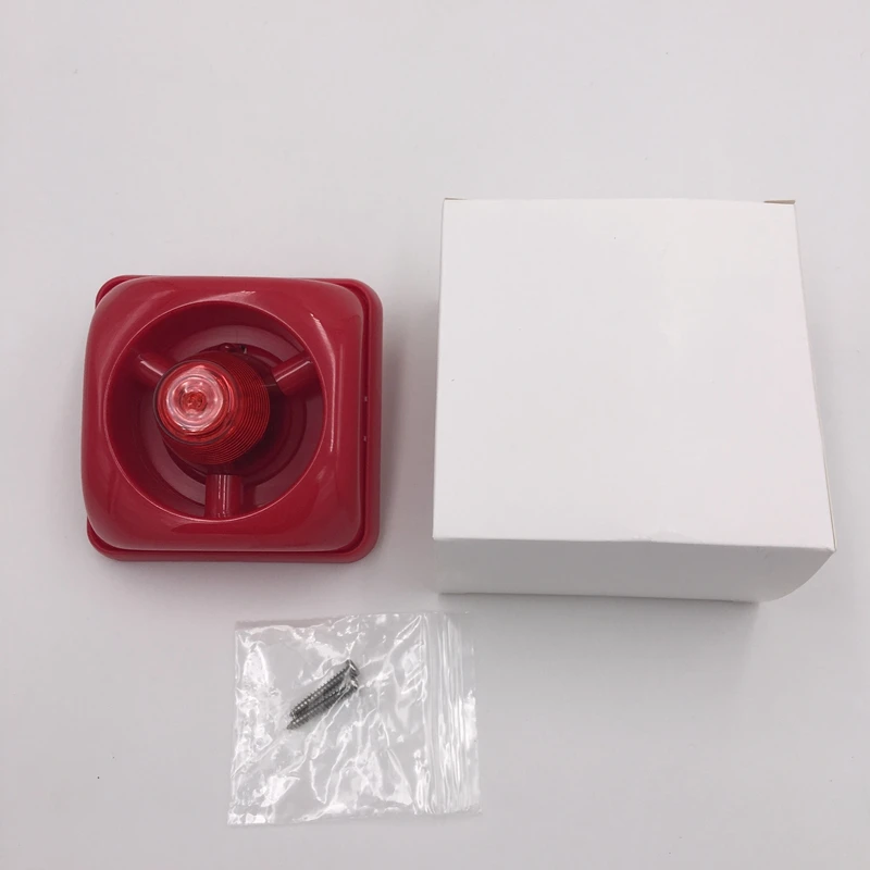 Security Alarm Speaker With Flash LED DC24V Alarm Siren Louder 100dB Fire Siren With Strobe For Conventional Fire Alarm System