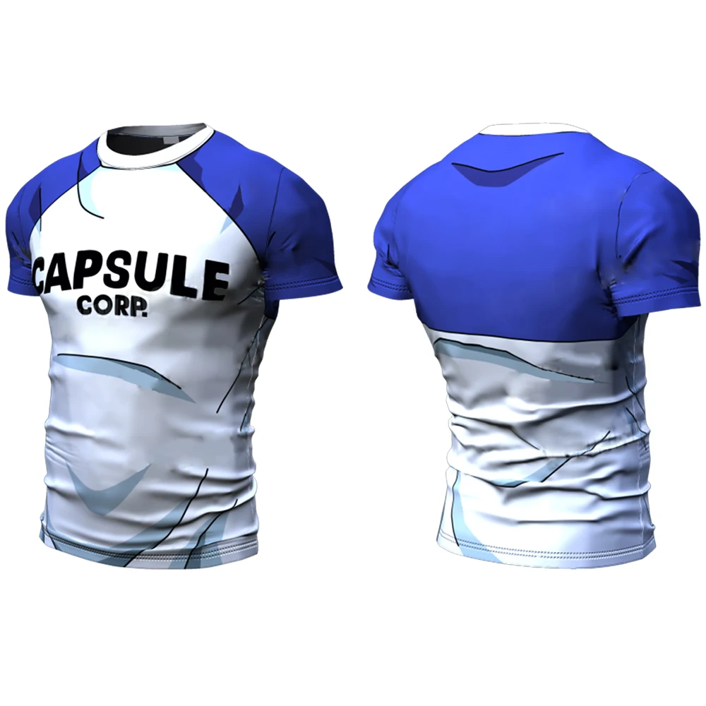 Goku Z Fashion Men t shirt CAPSULE CORP. Logo Male Casual Tops Short Sleeves Letter Printing Creative Saiyan Tee