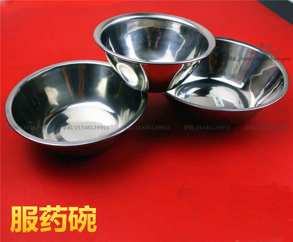 

Medical&household stainless steel bowl 12/14/16cm diameter thick anti-corrosion take medcine&eating use bowl soup bowl 10pcs/lot