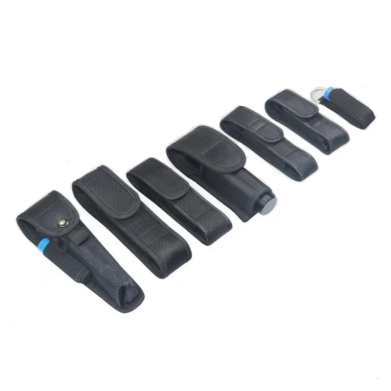 Every Size Flashlight Pouch Holster Case Nylon Adhesive Belt Pouch Case for LED Flashlight Torch