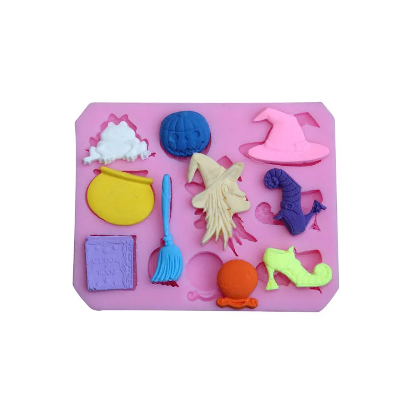 Halloween Cube Tray Silicone Molds Muffin Cup Cake Pudding Jelly Chocolate Mold Kitchen Baking Cake Tools