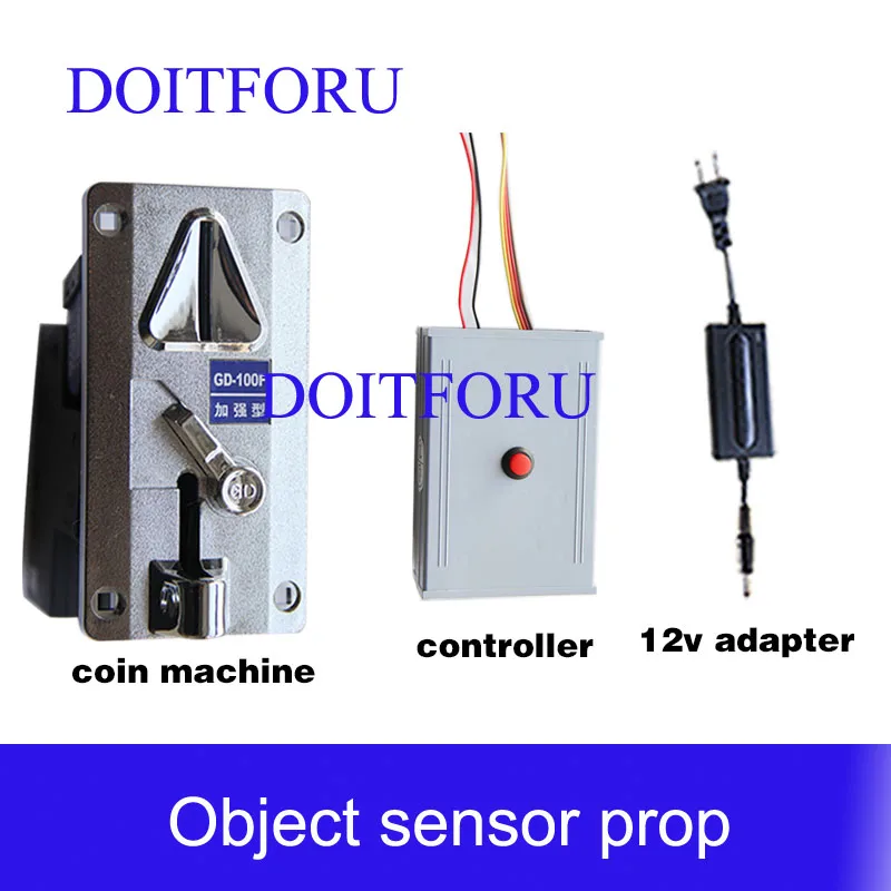 Room escape game prop 1987 coin selector drop coins into slot machine to escape from chamber room insert coins prop