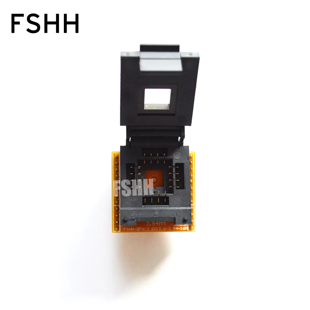 FSHH QFN16 to DIP16 Programmer adapter WSON16 UDFN16 MLF16 ic test socket Size=12.6mmx12.6mm Pin pitch=2.54mm