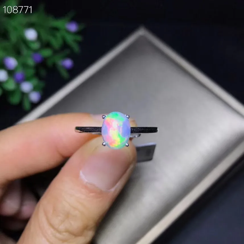 

Shop new products, recommended by the owner Natural opal woman rings fire color mysterious 925 silver adjustable size