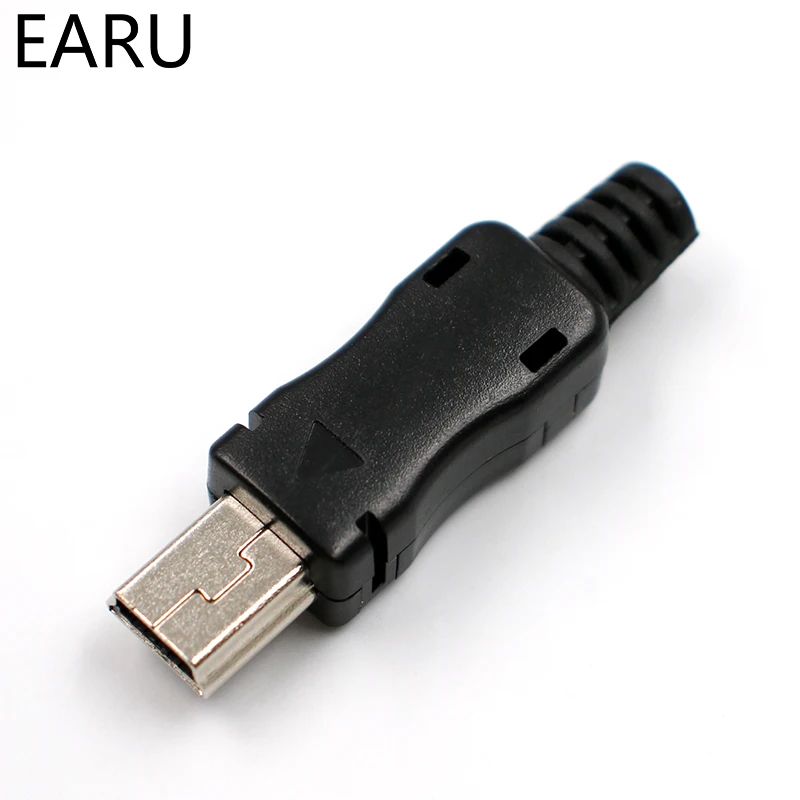 10pcs Mini USB 5 Pin T Port Male Plug Socket Connector Plastic Cover for DIY Dropshipping Top Sale SDA Data Cable Wire Line