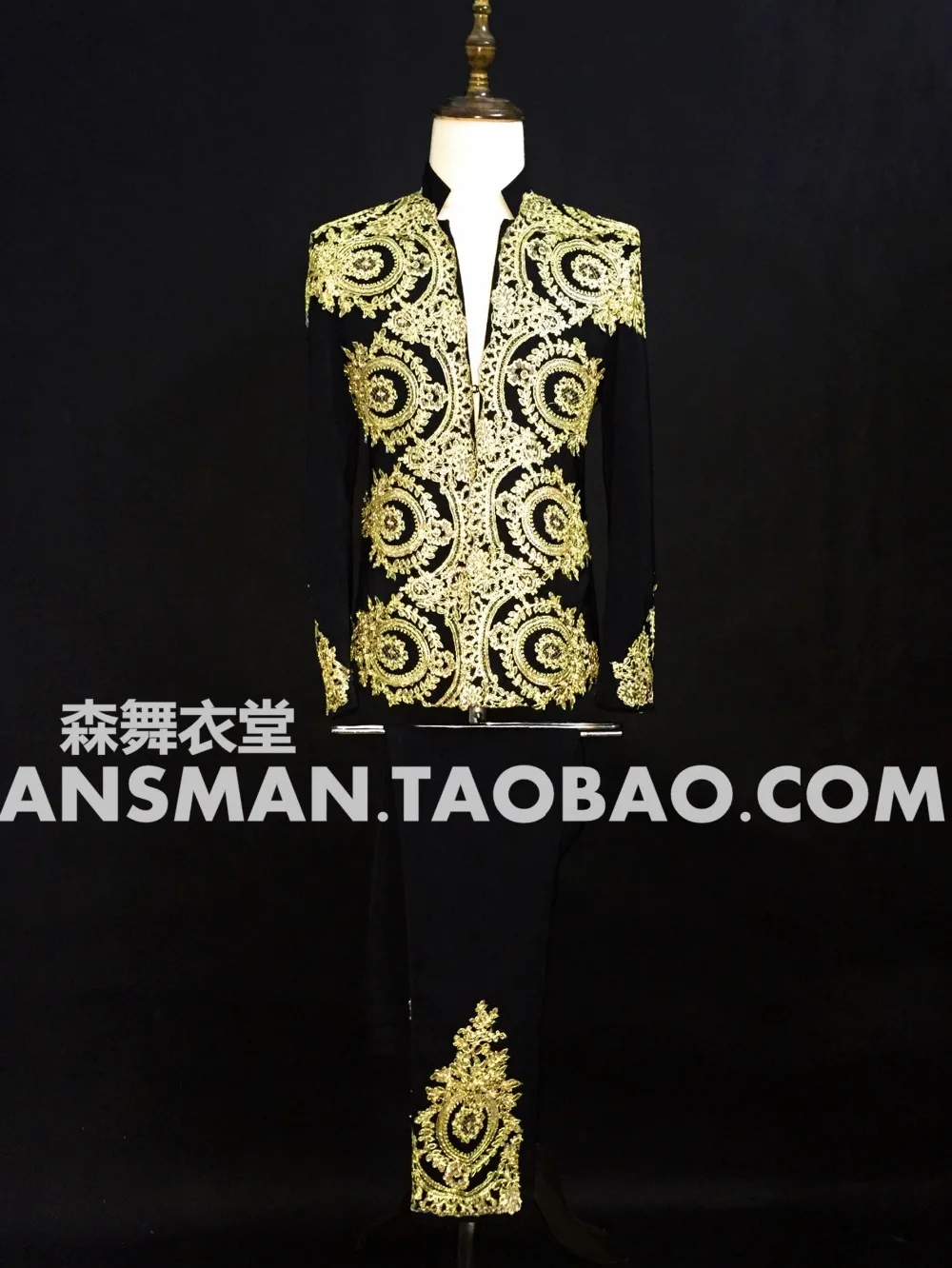 New Men's Slim Plus Size Blazers Coat DJ Baroque Court Embroidery Suit Jackets Nightclub Bar Male Singer Costume Set Hombre