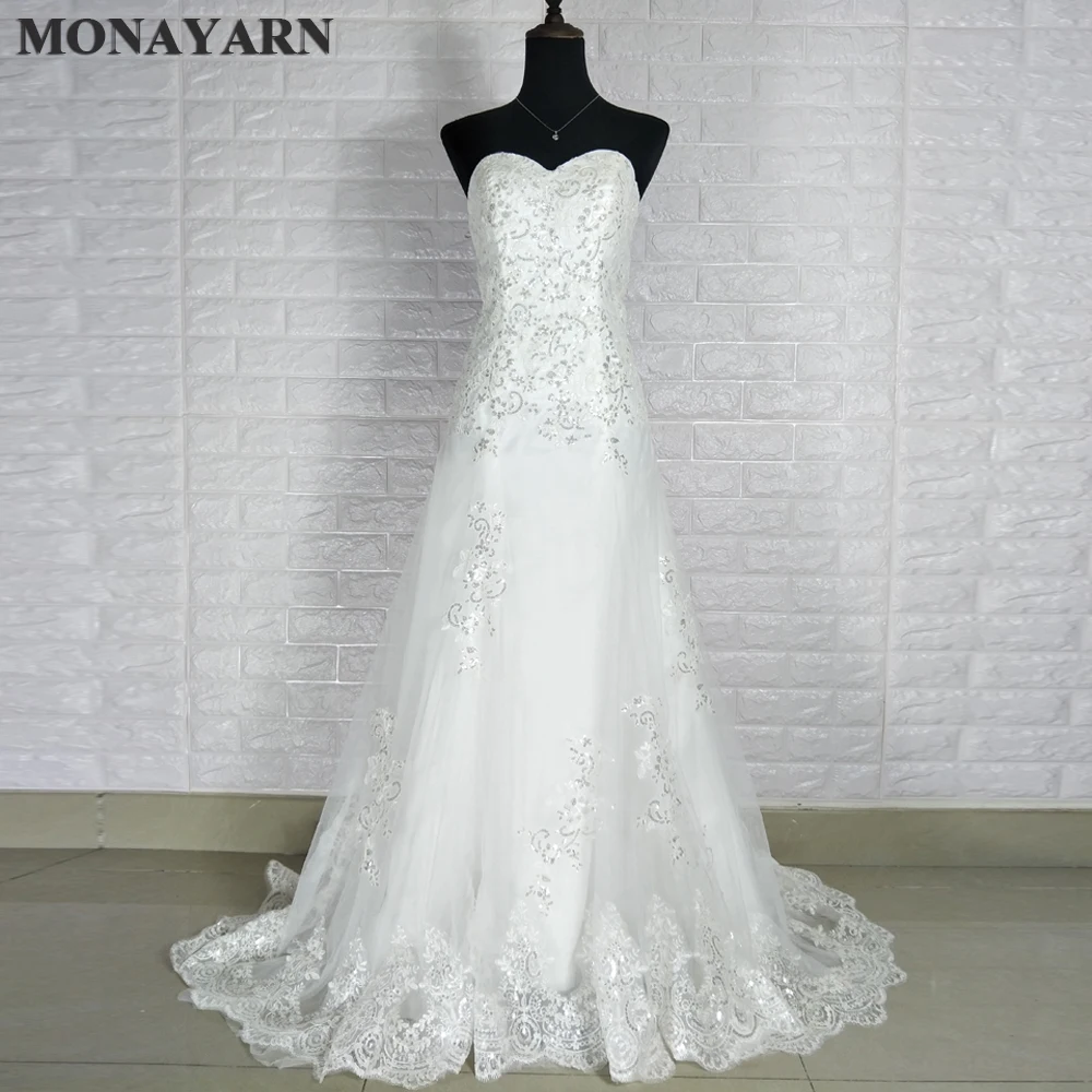 entrega gratuita! apliques de tul largo del amor del tren blanco / de marfil vestidos de novias OW 3050