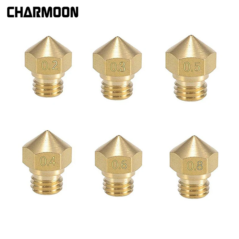 

5pcs MK10 Nozzle 0.2mm 0.3mm 0.4mm 0.5mm 0.6mm 0.8mm 1.0mm Copper M7 Threaded Part 3D Printes Part For Extrusion 1.75mm Filament