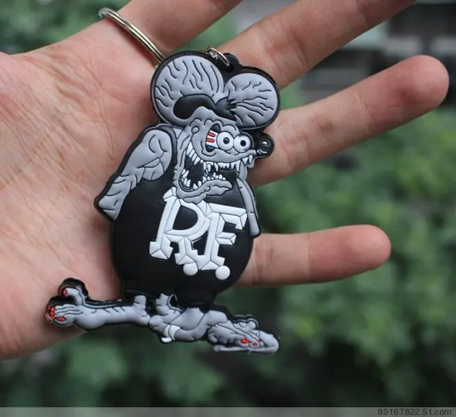 1pcs PUNK RF Rat Fink Action Figure Chain Doll 25g 7.5cm high quality terror cartoon Halloween key chain d12