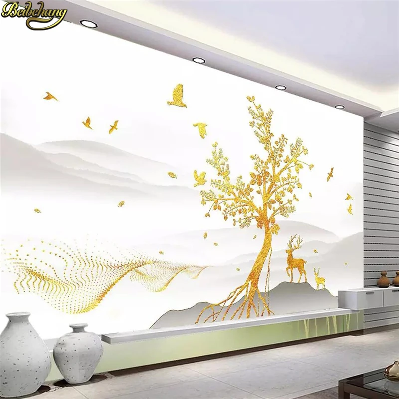 beibehang Custom wallpaper murals fashion simple peacock rich auspicious TV sofa background wall papel de parede 3d wallpaper