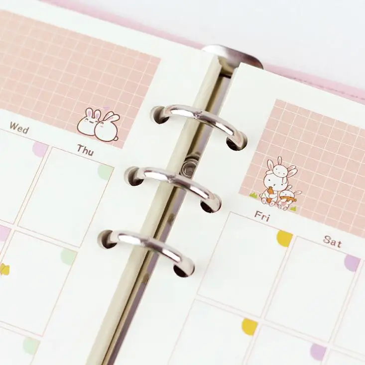 45 Lakens Kawaii A5 A6 Losse Blad Notebook Papier Refill Spiraal Bindmiddel Index Binnenpagina 'S Maandelijkse Wekelijkse Dagelijkse Planner Agenda