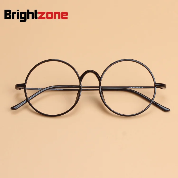 Light Thin Plastic Steel Tungsten Optical Glasses Frame Round Unisex Women Men Geek Eyewear can Fill Myopia Presbyopia Lens