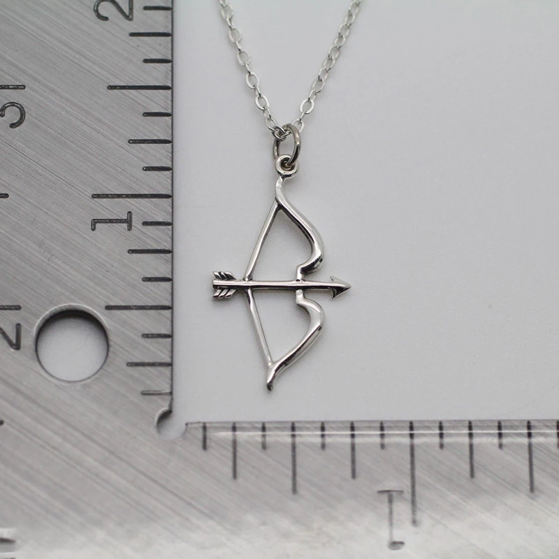 Fashion Womens Girl Silver Plated Bow Arrow Pendant Chain Necklace Gifts