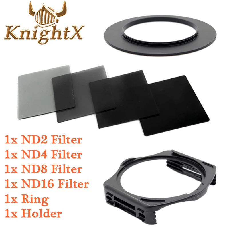 KnightX ND Filter SET For Cokin P Holder Adapter for Canon Sony Nikon D7100 D5300 D5200 D3300 D3200 D5500 DSLR 52 58MM 67 77MM