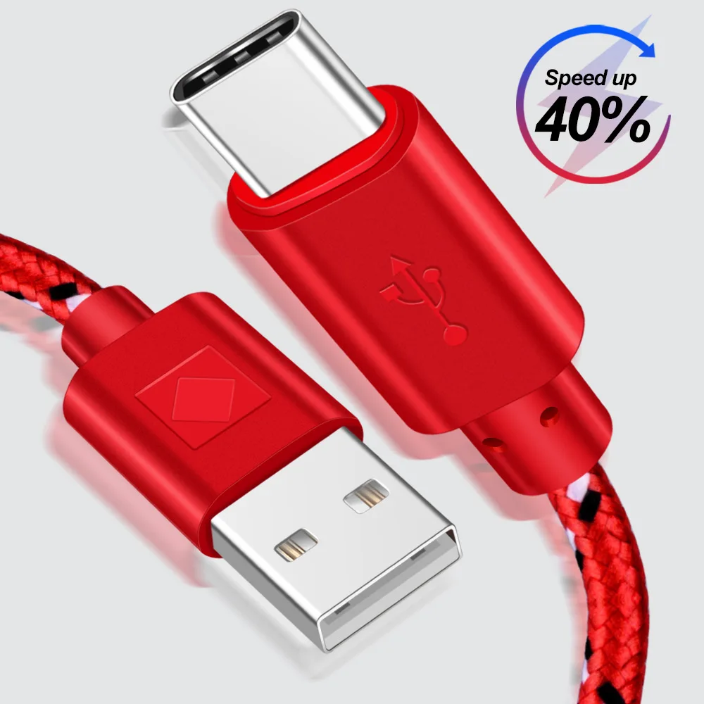 USB Type C Cable for xiaomi redmi k20 pro 1M 2M 3M USB C Mobile Phone Cable Fast Charging Type-C Data Cable for Samsung Huawei