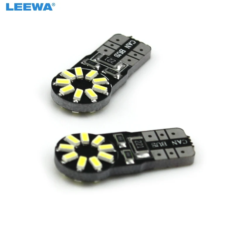 

LEEWA 100pcs White T10 194 W5W 2W 6500K 216lm 3014 Chip 18 SMD Canbus Car LED Reading Light #CA5296