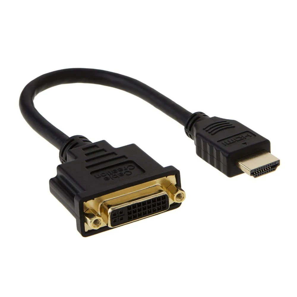 HD zu DVI Kabel, HD Männlichen zu DVI-D(24 + 1) Buchse Adapter, 1080P DVI zu HD Konverter, 3D, 0,15 M