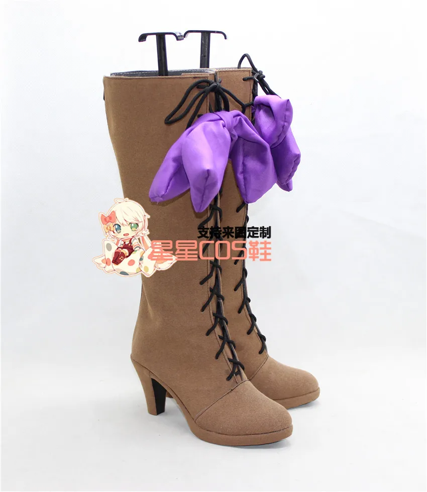 Black Butler Kuroshitsuji Alois Trancy High Heel Brown Cosplay Shoes Boots X002