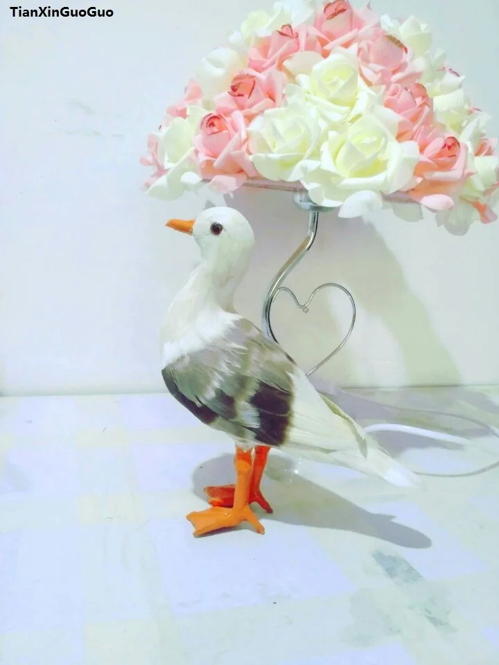 plastic&feathers seagull bird about 24x20cm model prop home garden decoration handicraft,s1314