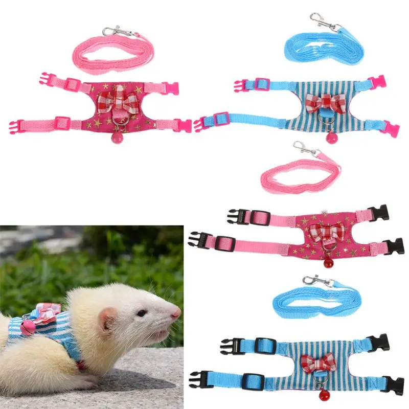 Hamster Rabbit Harness Leash Set For Ferret Small Pet Chest Strap