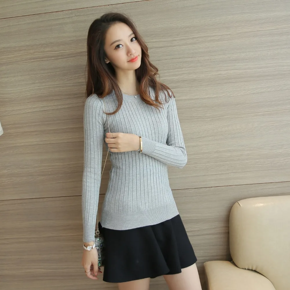 Women Sweater Pullover 2020 New Autumn Winter Green Red Black Gray Tops Women Knitted Pullovers Long Sleeve Shirt Female Brand