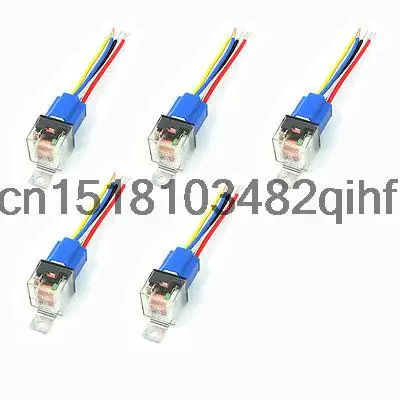 

5 Pcs SPDT Ceramic Socket 5 Pin Green Indicator Car Relay DC 24V 80 Amp JD2914