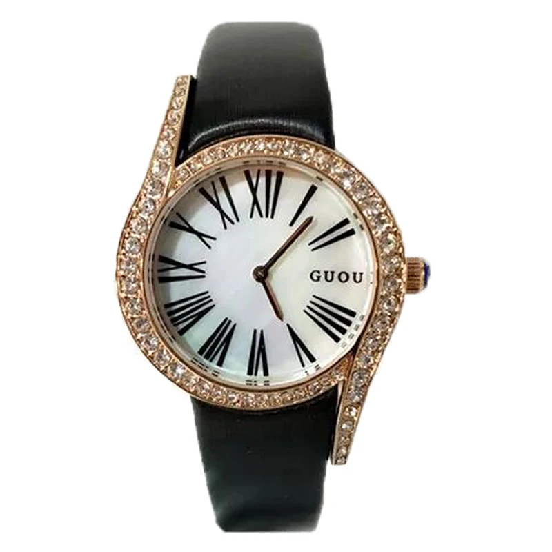 GUOU watches female fashion watch waterproof belt Korean fashion leisure table 69 unique diamond watch