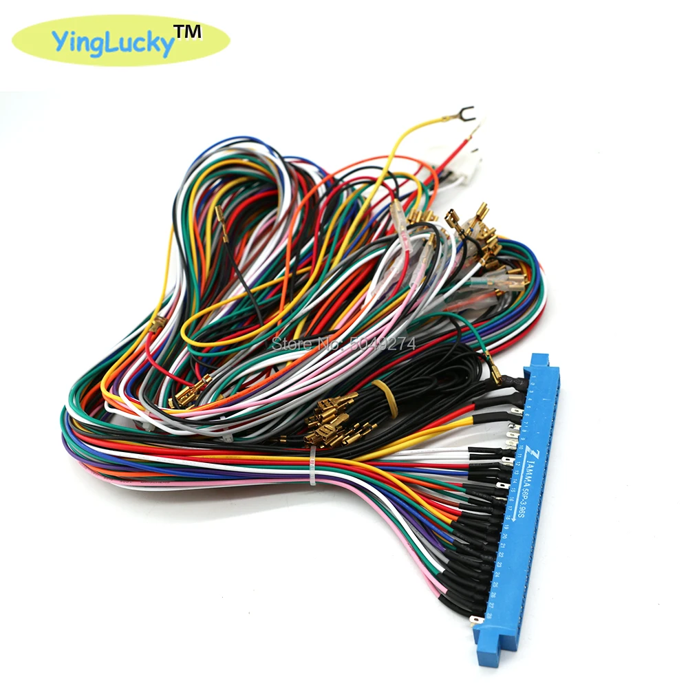 Jamma Harness with 5, 6 action button wires/Jamma 28 pin with 5,6 buttons wires for arcade game machine/Pando box