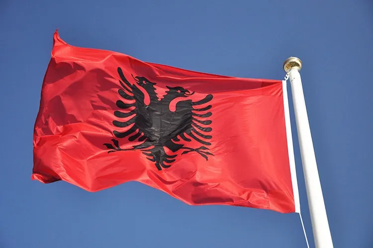 Albania Flag Double Headed Eagle OUTDOOR INDOOR BANNER ALBANIAN Arms 3X5 feet