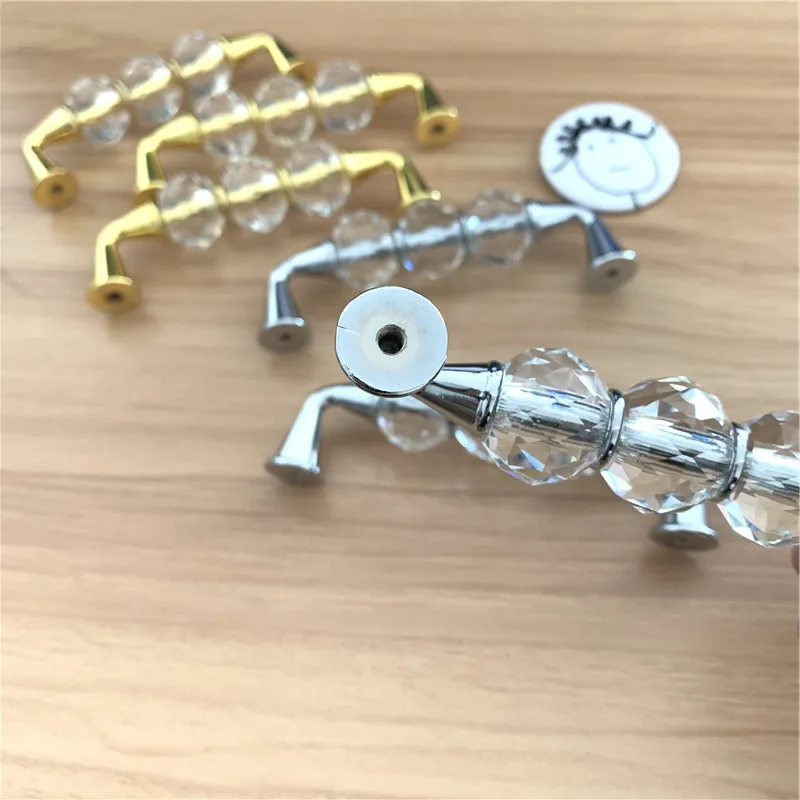Lch Topkwaliteit Kristal Kralen Goud Chroom Handvat Gat Afstand 99Mm Keuken Zilveren Kast Knop Dressoir Kast