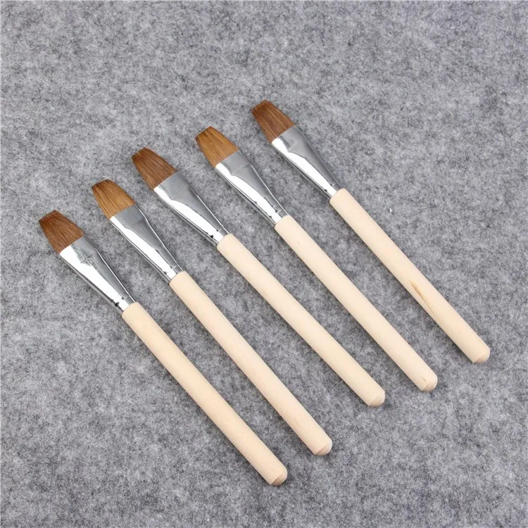 

6Pcs short Handle Oil Paint Brush Artist water color brush Gouache Paintbrush art supplies dotting pen free shipping weasel hair