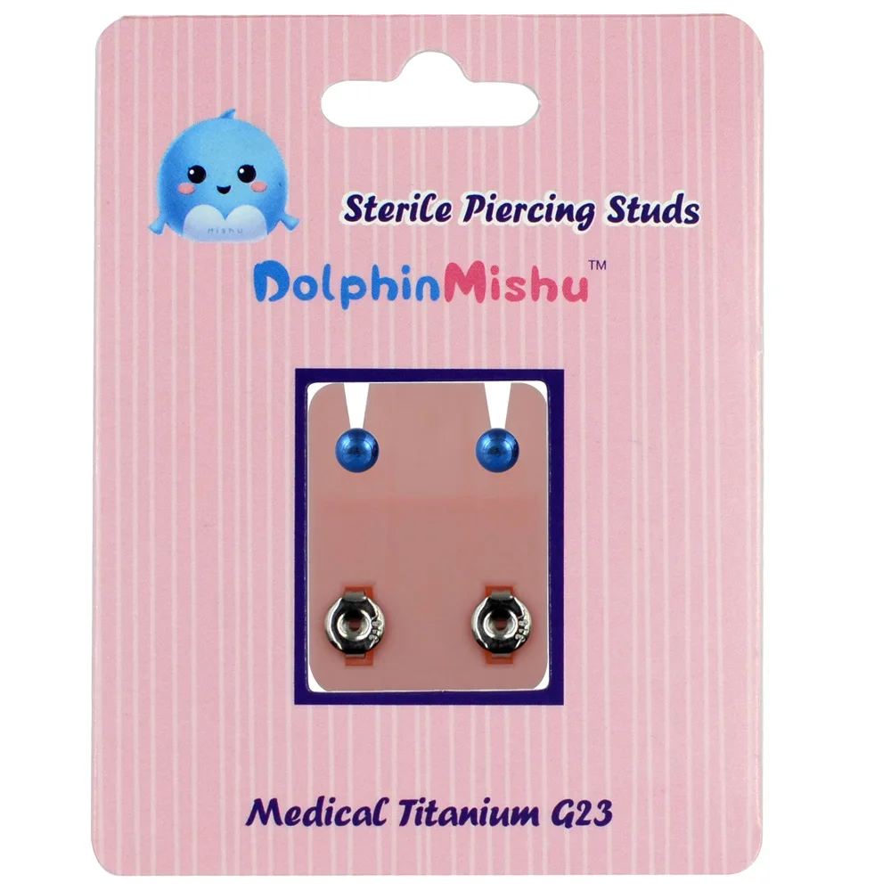 G23 Titanium Prevent Allergy Charming Dolphin Mishu Medical Ear Stud Disposable EO Sterile Piercing Stud  Body Piercing Jewelry