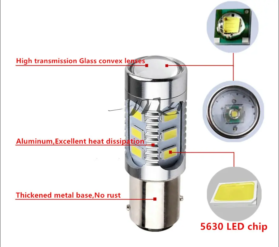1157 12 5630 SMD BAY15D led High Power lamp 21/5w led car bulbs brake Lights Source parking 12V White Red Yellow