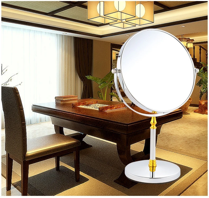 8-inch Desktop Makeup Mirror European Large Double-sided Dressing Mirror 3x Magnification