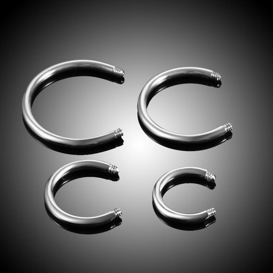 100pcs/lot Stainless Steel Curcular Barbell Horseshoe Ring Bar Replacement Piercing Lot Jewelry Accessories - Post Only No Balls