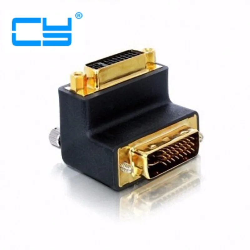 90 Degree Right Angled DVI 24+5 D Dvi-D Digital Dual Link Male To Female Extension Adapter For HDTV LCD Monitor