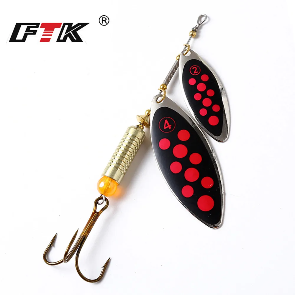 FTK Spinner Bait 1PC Long Cast Coloful Fishing Lures Pesca Spinner Sequin Paillette Fishing Baits with Feather Hook Tackle