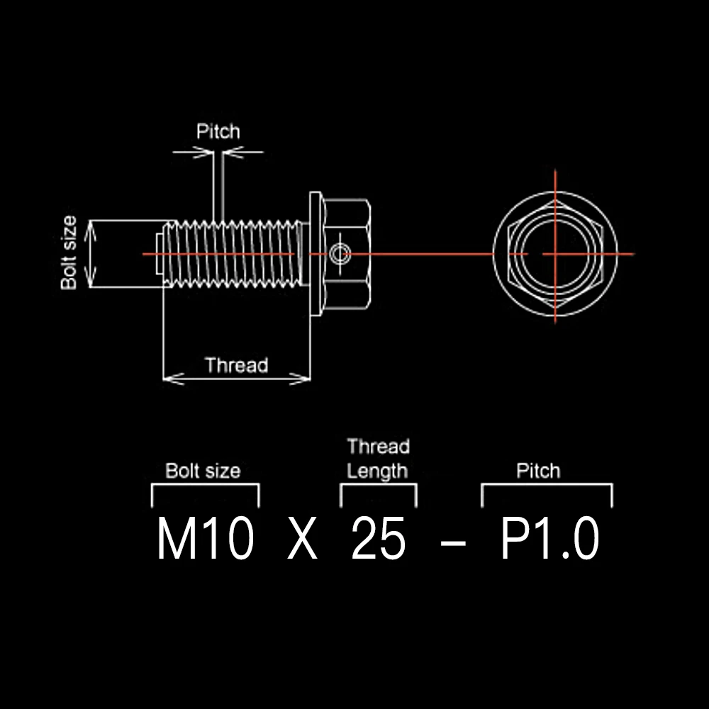 Boulon Banjo en titane, M10 x 1.0, M10 x 1.25, pas 25mm, filetage 30mm pour Brembo simple, ligne de frein pour touristes, KTM, BMW, DucSauetc