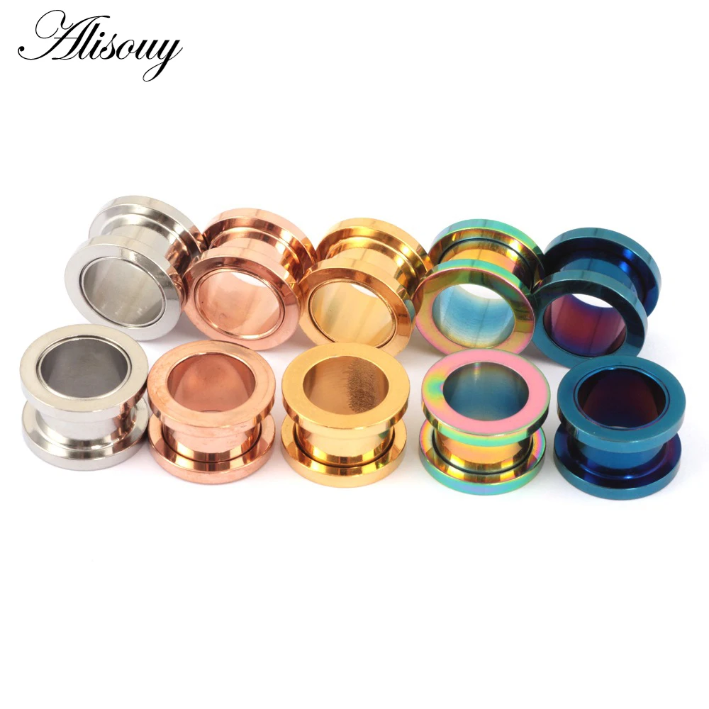 Alisouy 1PC 2-30mm Ear Gauges 316L Stainless Steel Ear Tunnels Plugs Piercing Jewelry Ear Stretchers Expander Plugs and Tunnels