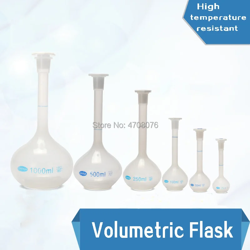 PP graduated volumetric flask with stopper Plastic lab measuring flask Graduated bottle for chemical test