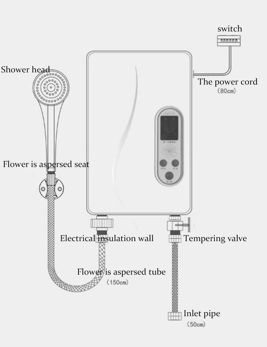 Chauffe-eau électrique rapide et instantané, sans stockage d'eau, permet de prendre un bain ou une douche, D165