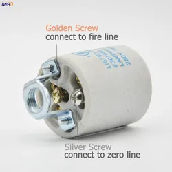 IWHD Creamic Douille E27 oprawka na żarówkę żaroodporne montaż E27 gniazdo elektryczne uchwyt żarówki Portalamparas 110v-220v