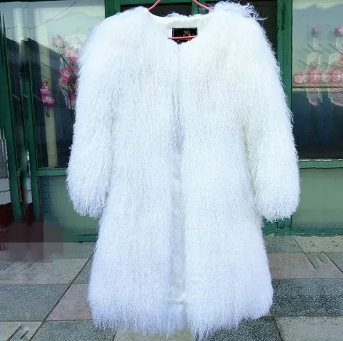 New real Mongolia Sheep Fur coat Women full pelt Sheep Fur Jacket winter fur coat customized plus Size Free Shipping F1902