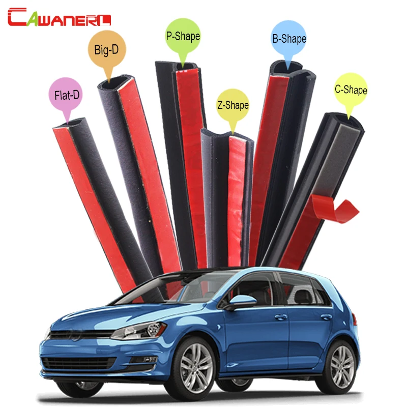 Cawanerl Car 4-Door Trunk Hood Rubber Sealing Seal Strip Kit Weatherstrip For Volkswagen EOS FOX Golf Bora Sagitar