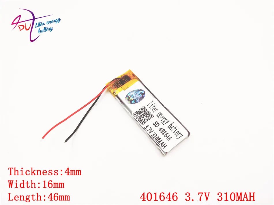 Polymer lithium ion battery 310MAH 3.7V 401545 401646  customized wholesale CE FCC ROHS MSDS quality certification