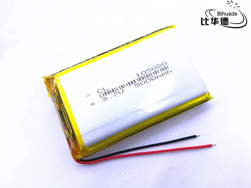 SD 3.7V 5000mAh 105080 Lithium Polymer Li-Po li ion Rechargeable Battery cells For Mp3 MP4 MP5 GPS PSP mobile bluetooth